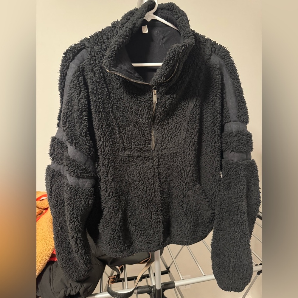 Free people 3/4 zip fleece Black